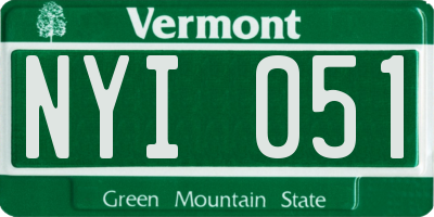 VT license plate NYI051