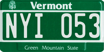 VT license plate NYI053