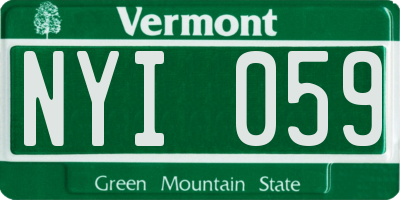 VT license plate NYI059