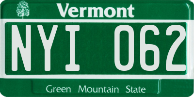 VT license plate NYI062