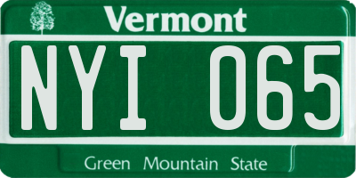 VT license plate NYI065