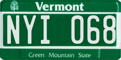 VT license plate NYI068