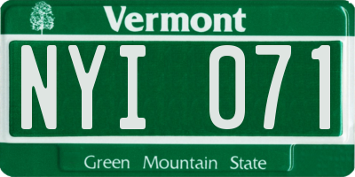 VT license plate NYI071