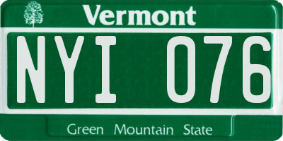 VT license plate NYI076
