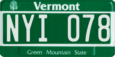 VT license plate NYI078