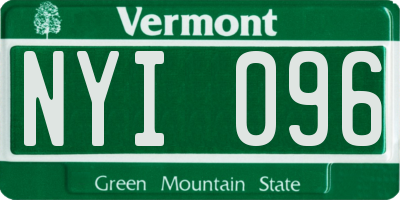 VT license plate NYI096
