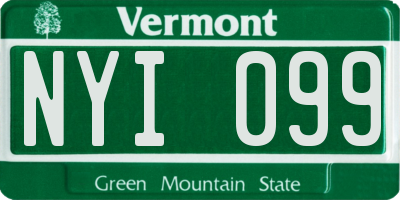 VT license plate NYI099