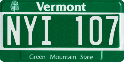 VT license plate NYI107