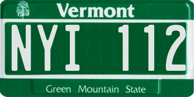 VT license plate NYI112