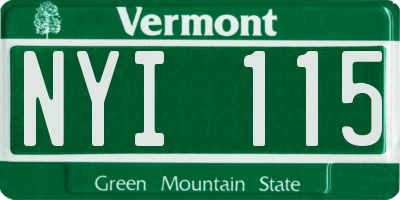 VT license plate NYI115