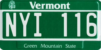 VT license plate NYI116