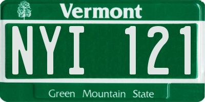 VT license plate NYI121