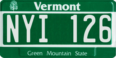 VT license plate NYI126