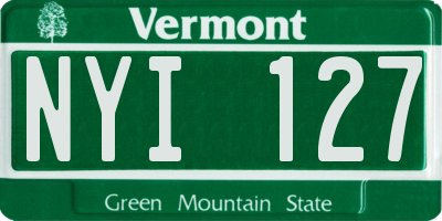 VT license plate NYI127