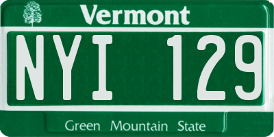 VT license plate NYI129