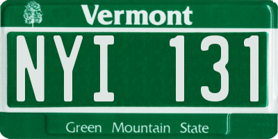 VT license plate NYI131