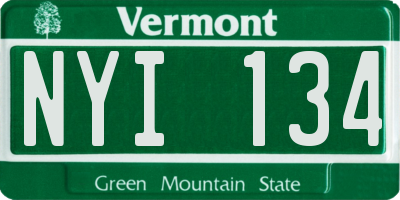 VT license plate NYI134
