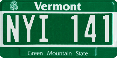 VT license plate NYI141