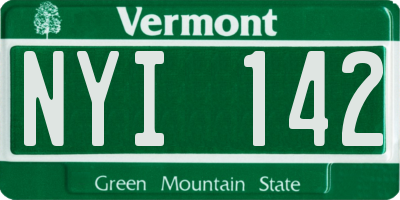 VT license plate NYI142