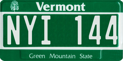VT license plate NYI144