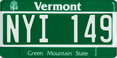VT license plate NYI149