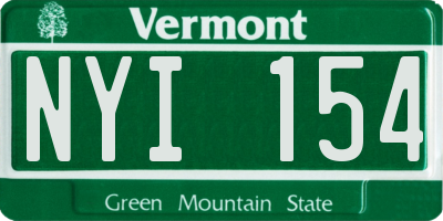 VT license plate NYI154