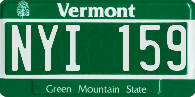 VT license plate NYI159