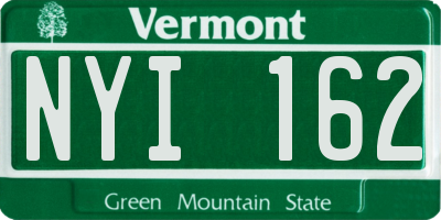 VT license plate NYI162