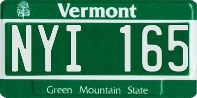 VT license plate NYI165