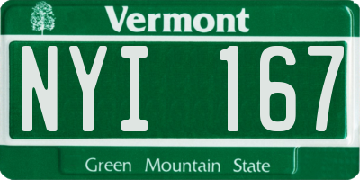 VT license plate NYI167