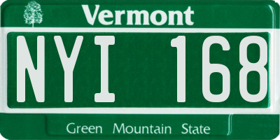 VT license plate NYI168