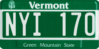 VT license plate NYI170