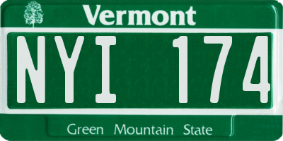 VT license plate NYI174