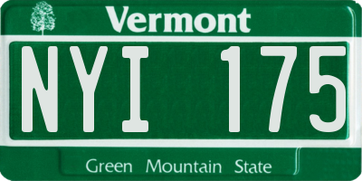 VT license plate NYI175
