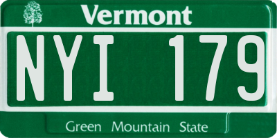 VT license plate NYI179