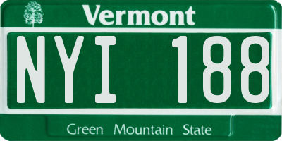VT license plate NYI188