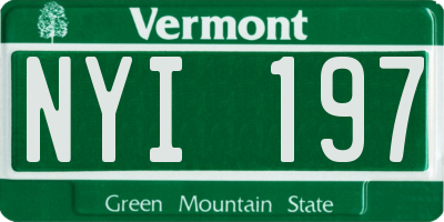 VT license plate NYI197