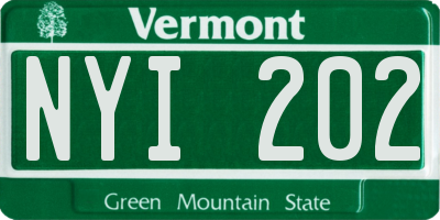VT license plate NYI202