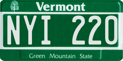 VT license plate NYI220