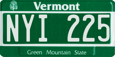 VT license plate NYI225