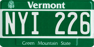 VT license plate NYI226