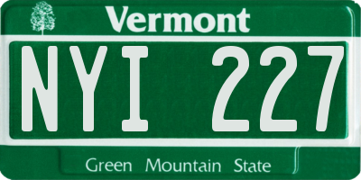VT license plate NYI227