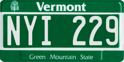 VT license plate NYI229