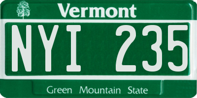 VT license plate NYI235