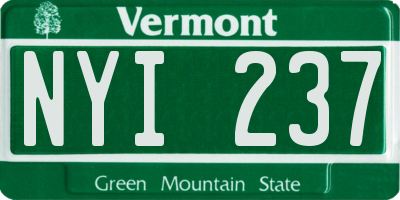 VT license plate NYI237