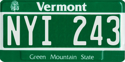 VT license plate NYI243