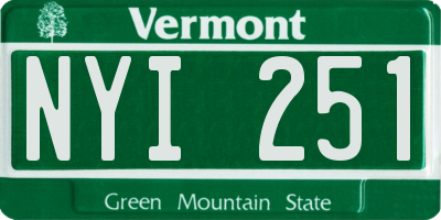 VT license plate NYI251