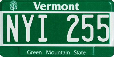 VT license plate NYI255