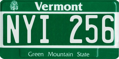 VT license plate NYI256