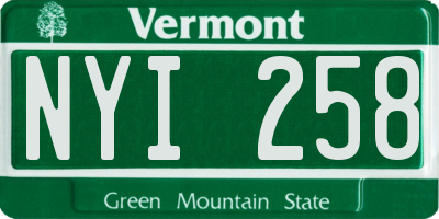 VT license plate NYI258